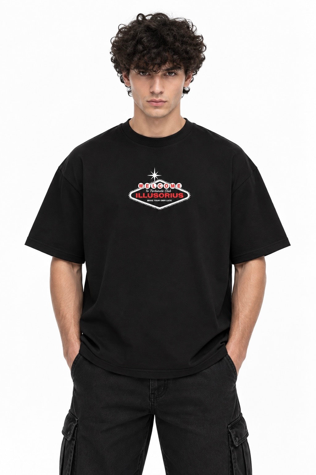 PLAYERA SEMI OVERSIZE HEAVYWEIGHT [305 GSM] LAS VEGAS