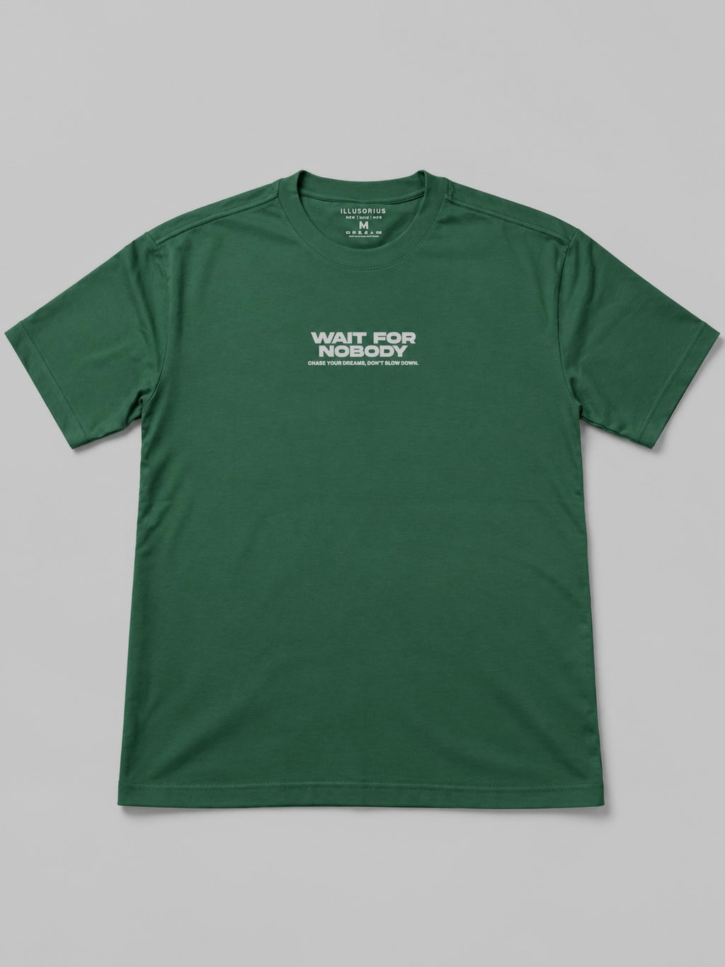 PLAYERA OVERSIZE HEAVYWEIGHT GREEN WAIT FOR NOBODY