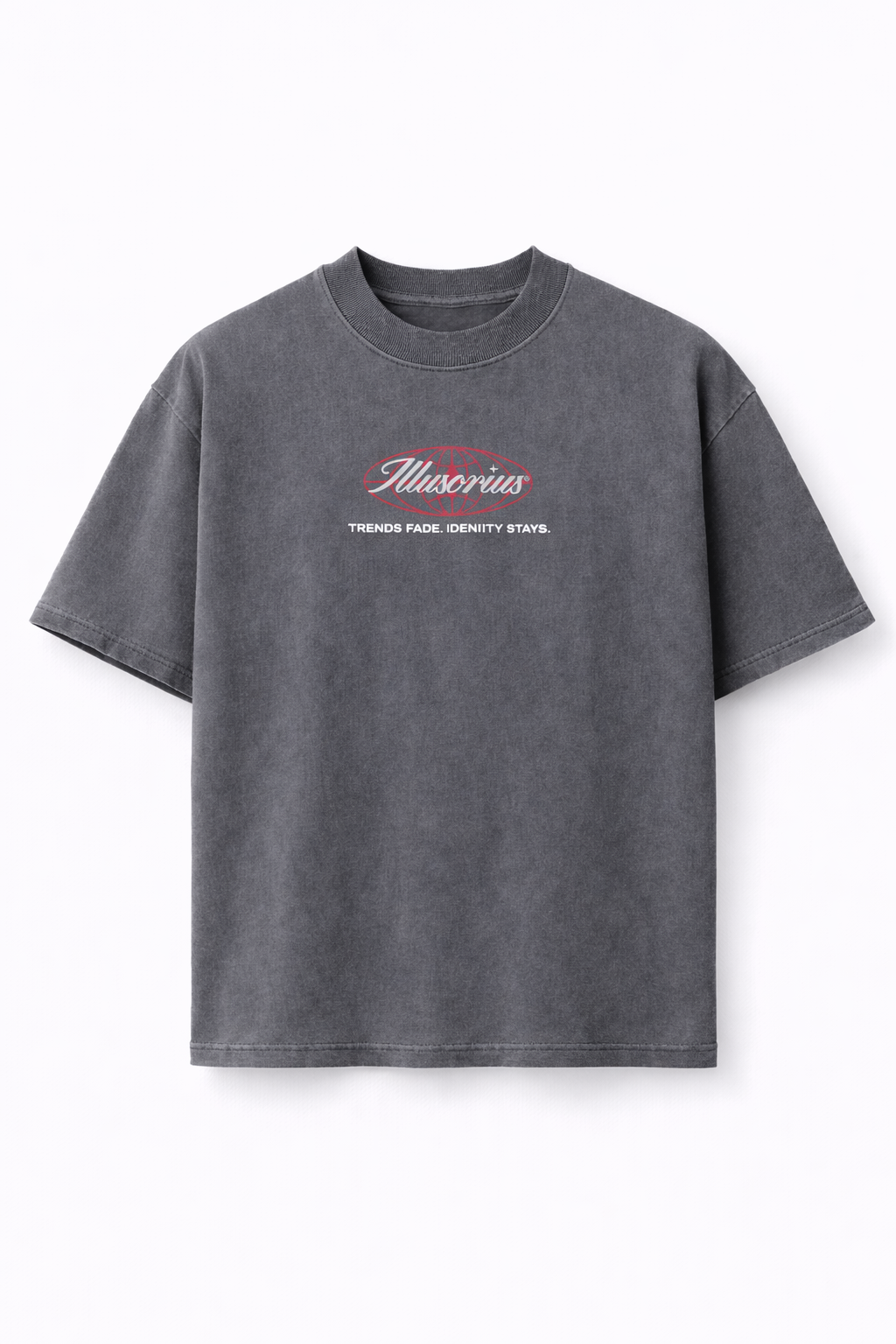 PLAYERA OVERSIZE HEAVYWEIGHT WASHED GREY TRENDS FADE