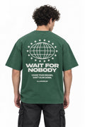 PLAYERA OVERSIZE HEAVYWEIGHT GREEN WAIT FOR NOBODY