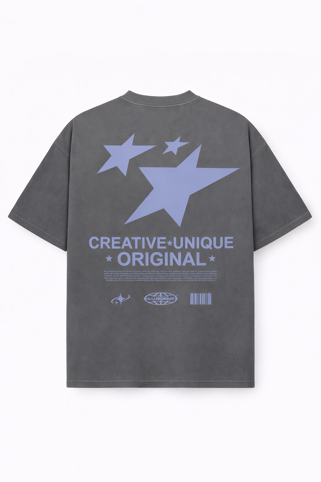 PLAYERA OVERSIZE HEAVYWEIGHT WASHED GREY CREATIVE