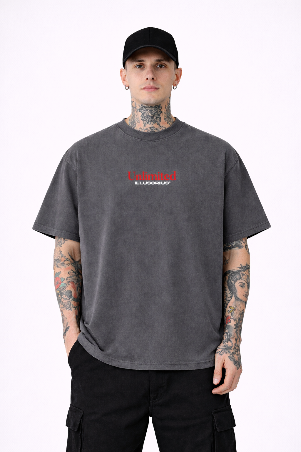 PLAYERA OVERSIZE HEAVYWEIGHT WASHED GREY STRIDE