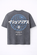 PLAYERA OVERSIZE HEAVYWEIGHT WASHED GREY NEO GLOBE