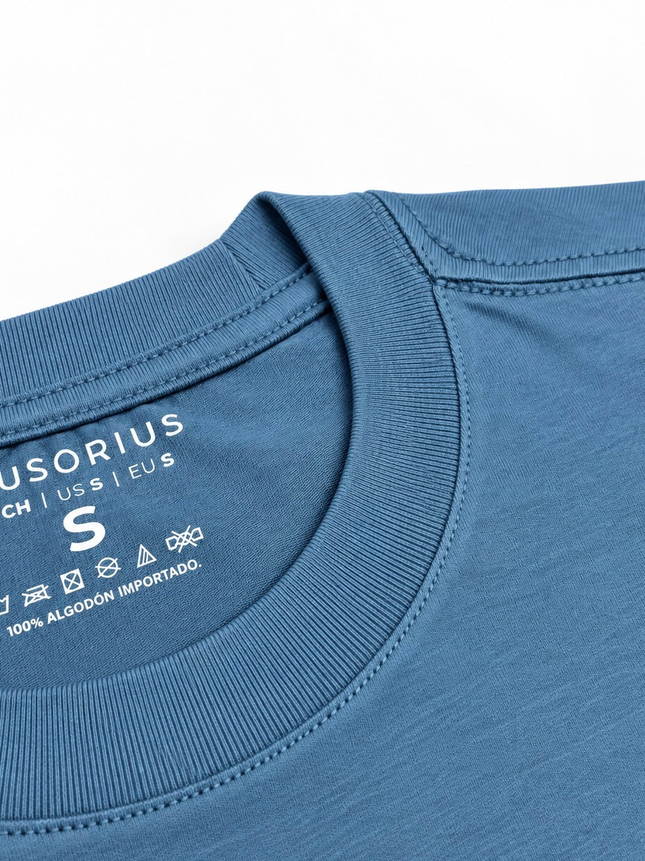 PLAYERA OVERSIZE HEAVYWEIGHT BLUE WAIT FOR NOBODY