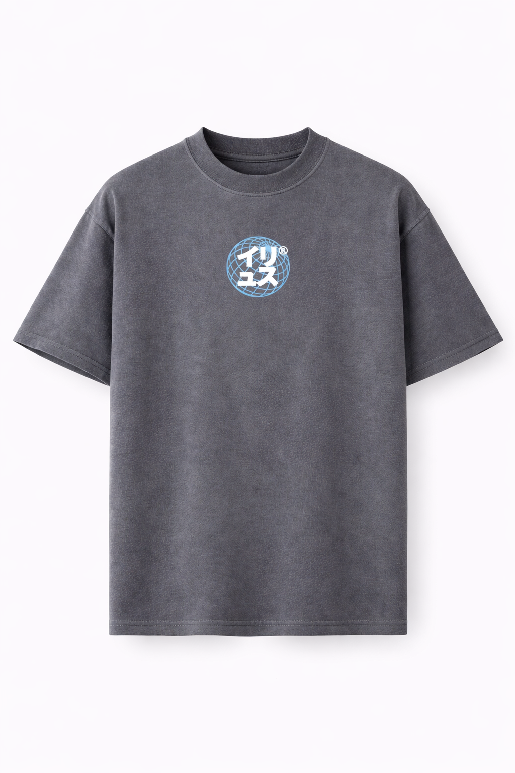 PLAYERA OVERSIZE HEAVYWEIGHT WASHED GREY NEO GLOBE