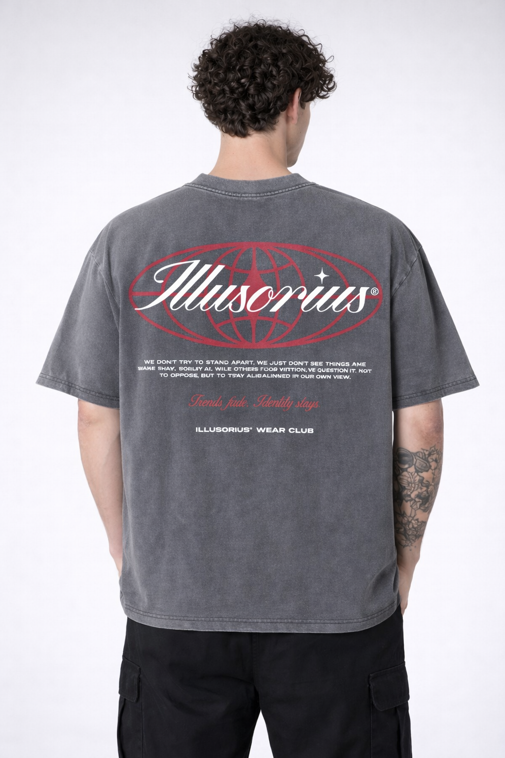 PLAYERA OVERSIZE HEAVYWEIGHT WASHED GREY TRENDS FADE